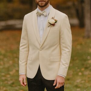 J Crew Dinner Jacket Mens 46L Off White Ludlow Slim Fit Italian Wool A7132 *Read